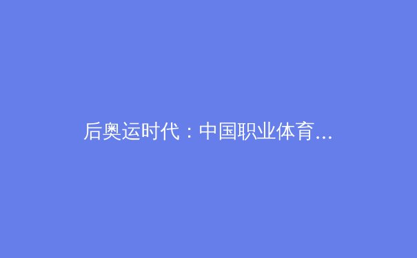 后奥运时代：中国职业体育的商业化转型与青少年培养体系重构 - 4
